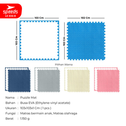 SPEEDS Evamat 103x103cm 12mm Matras Puzzle Karpet Puzzle Matras Eva Alas Lantai Portable LX 034-8