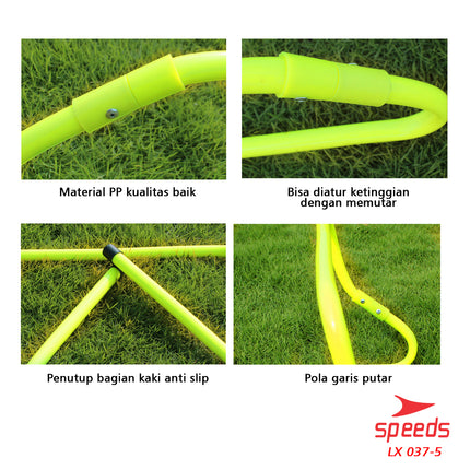 SPEEDS Hurdle Alat Melatih Reflek Lompatan Latihan Sepak Bola Dewasa Latihan Isi 5pcs 037-5