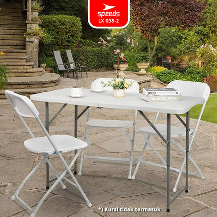 SPEEDS Meja Lipat Plastik Folding Table Indoor Outdoor Piknik Pameran Serbaguna Besar Meja Makan 038-2