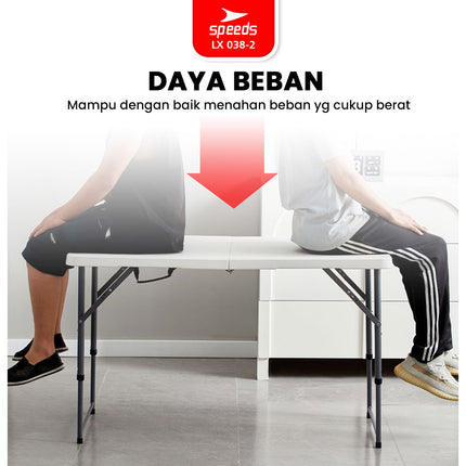 SPEEDS Meja Lipat Plastik Folding Table Indoor Outdoor Piknik Pameran Serbaguna Besar Meja Makan 038-2