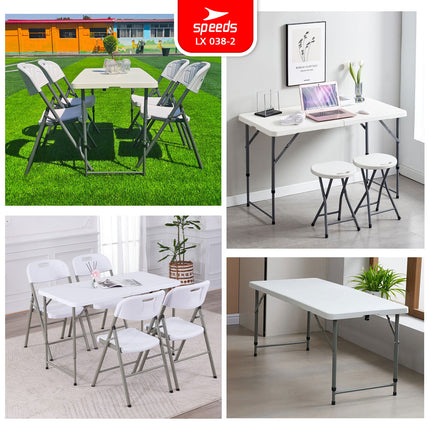 SPEEDS Meja Lipat Plastik Folding Table Indoor Outdoor Piknik Pameran Serbaguna Besar Meja Makan 038-2