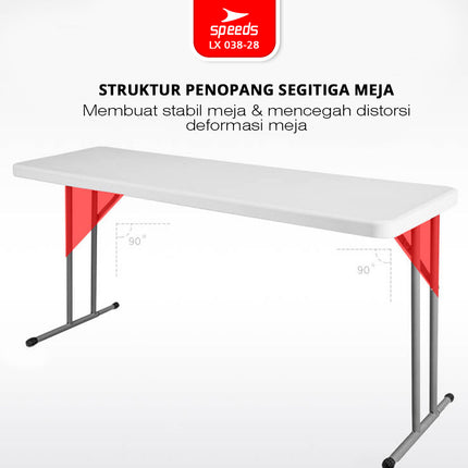 SPEEDS 180x45x74cm Plastic Folding Table Indoor Outdoor Multi-Purpose Large Picnic Table Joint Table 038-28
