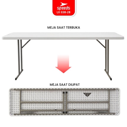 SPEEDS 180x45x74cm Plastic Folding Table Indoor Outdoor Multi-Purpose Large Picnic Table Joint Table 038-28