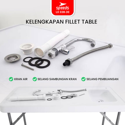 SPEEDS Meja Wastafel 115x60x86cm Kitchen Sink Table Indoor Outdoor Besar Meja Masak Dapur 038-30