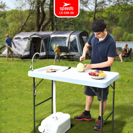 SPEEDS Meja Wastafel 115x60x86cm Kitchen Sink Table Indoor Outdoor Besar Meja Masak Dapur 038-30