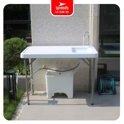 SPEEDS Meja Wastafel 115x60x86cm Kitchen Sink Table Indoor Outdoor Besar Meja Masak Dapur 038-30