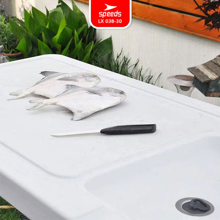 SPEEDS Meja Wastafel 115x60x86cm Kitchen Sink Table Indoor Outdoor Besar Meja Masak Dapur 038-30
