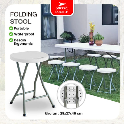 SPEEDS Kursi Lipat Bangku Lipat Serbaguna Portabel Indoor Outdoor Kursi Cafe 038-41