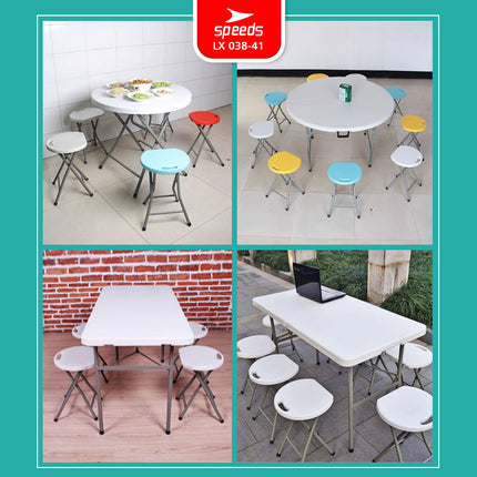 SPEEDS Kursi Lipat Bangku Lipat Serbaguna Portabel Indoor Outdoor Kursi Cafe 038-41