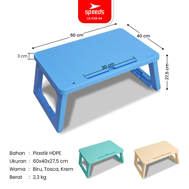 SPEEDS Foldable Thick Sturdy Kids Learning Table Rectangular HDPE Kids Table Preschool Kindergarten Colorful 038-44