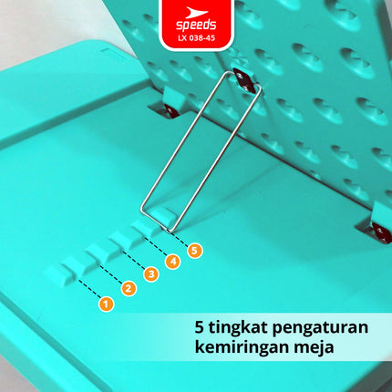 SPEEDS Meja Belajar Anak Lipat Tebal Kokoh Foldable Rectangular HDPE Kids Table Persegi Panjang TK Paud Colorful 038-45