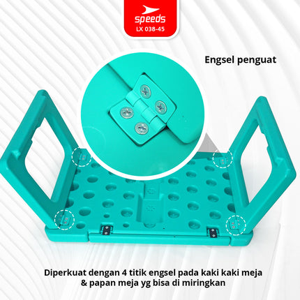 SPEEDS Meja Belajar Anak Lipat Tebal Kokoh Foldable Rectangular HDPE Kids Table Persegi Panjang TK Paud Colorful 038-45