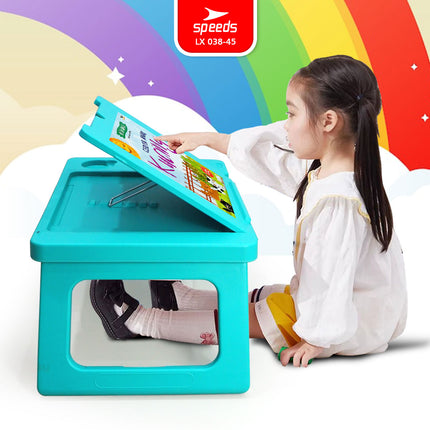 SPEEDS Meja Belajar Anak Lipat Tebal Kokoh Foldable Rectangular HDPE Kids Table Persegi Panjang TK Paud Colorful 038-45