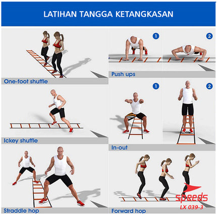SPEEDS Agility Speed Ladder Drills 8m Agility Ladder Outdoor Training Athlete Agility 039-3