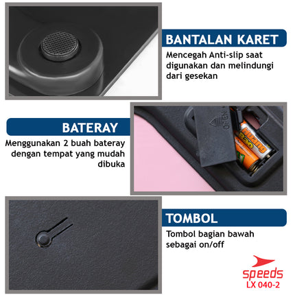 SPEEDS Timbangan Berat Badan Digital Mini Kaca With Temperature Timbangan Lemak 040-2