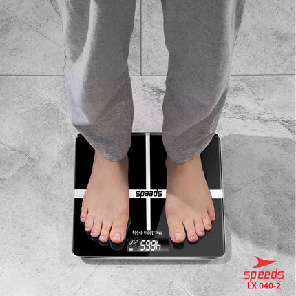 SPEEDS Timbangan Berat Badan Digital Mini Kaca With Temperature Timbangan Lemak 040-2