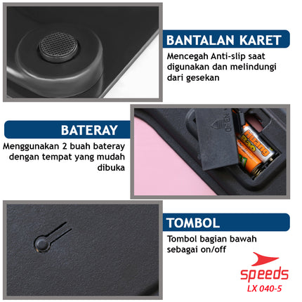 SPEEDS Timbangan Badan Digital 180kg scale kaca Berat  Mini Max 040-5