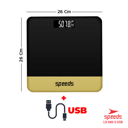 SPEEDS Timbangan Badan Digital 180kg scale kaca Berat  Mini Max 040-5