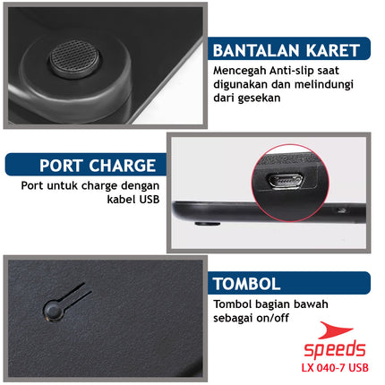SPEEDS Timbangan Badan Digital Scale Kaca Berat Max 180 Kg Original Impor 040-7
