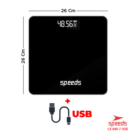 SPEEDS Timbangan Badan Digital Scale Kaca Berat Max 180 Kg Original Impor 040-7