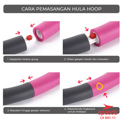 SPEEDS Hula Hoop Foam Detachable for Fitness Exercise Portable Hula Hoop 041-11