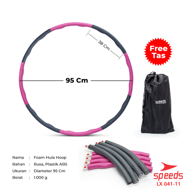 SPEEDS Hula Hoop Foam Bongkar Pasang untuk Fitness Olahraga Senam Portabel Hulahup Hollahhoop 041-11