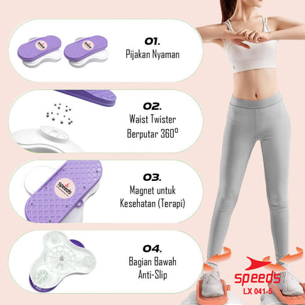 SPEEDS Waist Twisting Separated Legs Home Fitness Equipment Abdomen and Thigh Slimming Magnetic Trimmer 041-5