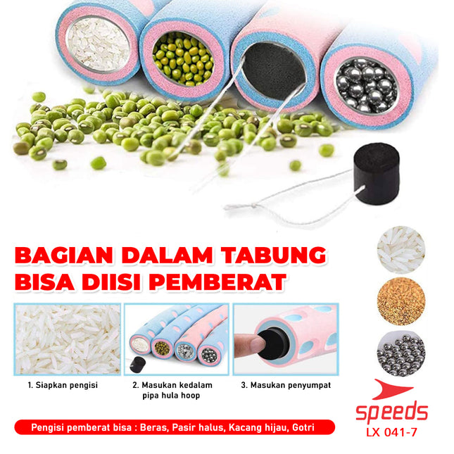 SPEEDS Hula Hoop Portabel Bongkar Pasang 8 Bongkah HulaHoop Olahraga Kebugaran Fitness 041-7