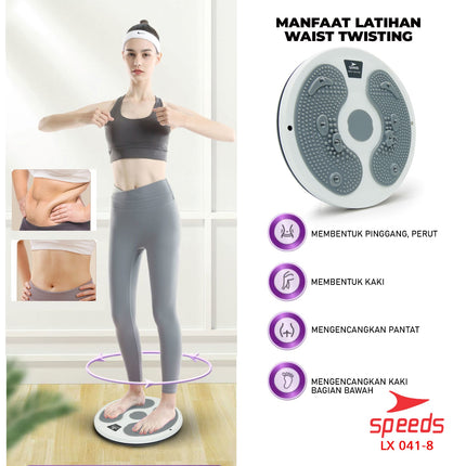 SPEEDS Magnetic Trimmer Jogging Body Plate Waist Twisting Alat Bakar Lemak 041-8