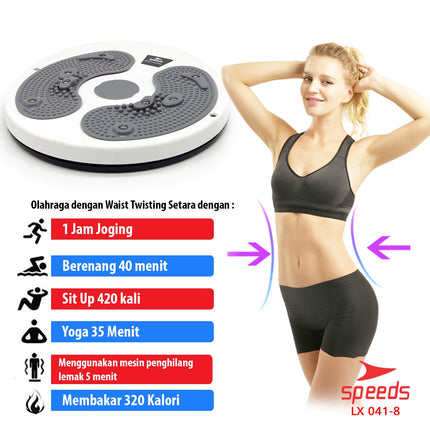 SPEEDS Magnetic Trimmer Jogging Body Plate Waist Twisting Alat Bakar Lemak 041-8
