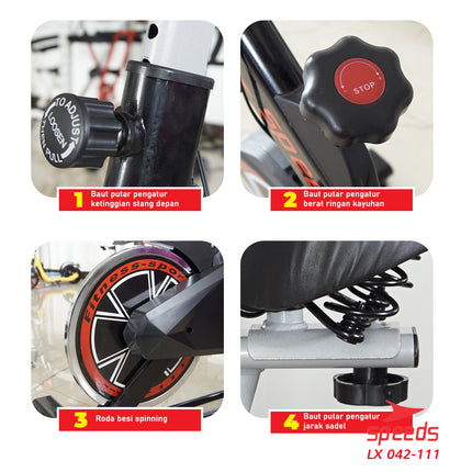 SPEEDS Sepeda Olahraga Spinning Sepeda Fitness Alat Fitness Elliptical New Model 042-111