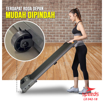SPEEDS Treadmill Elektrik Walking Pad Treadmil Listrik Alat Olahraga Gym Fitness 042-18