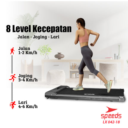 SPEEDS Treadmill Elektrik Walking Pad Treadmil Listrik Alat Olahraga Gym Fitness 042-18