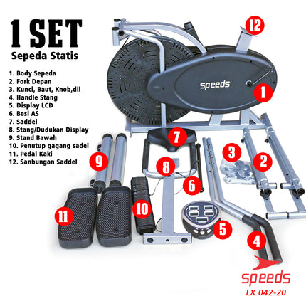 SPEEDS Sepeda Statis Orbitrack Platinum Bike Sepeda Fitness Air Bike Model Baru 042-20