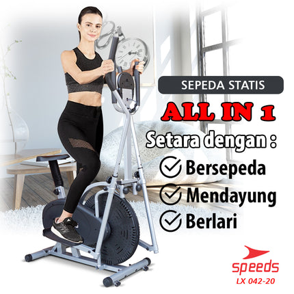 SPEEDS Sepeda Statis Orbitrack Platinum Bike Sepeda Fitness Air Bike Model Baru 042-20