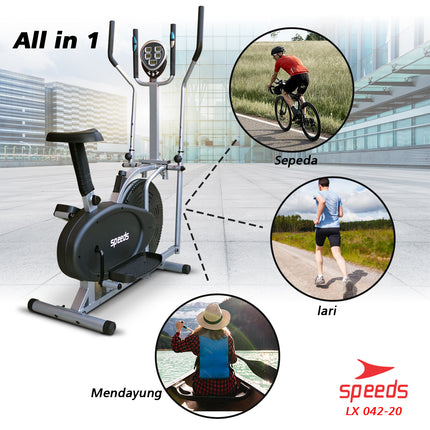SPEEDS Sepeda Statis Orbitrack Platinum Bike Sepeda Fitness Air Bike Model Baru 042-20