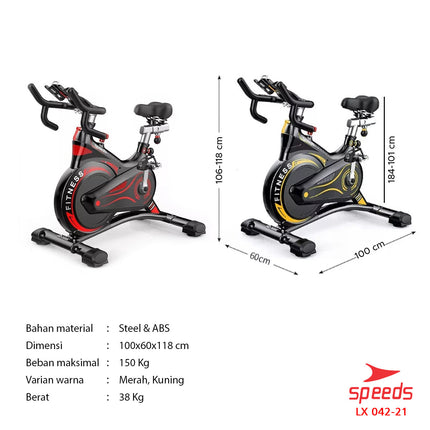 SPEEDS Stationary Bike Fitness Bike Exercise Bike Spinning Bike Home Fitness Equipment Luxury Model 042-21