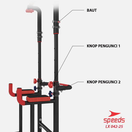 SPEEDS Pull Up Stand Chin Up Pull Up Bar Alat Fitness Untuk di Rumah Gym Di Rumah 042-25