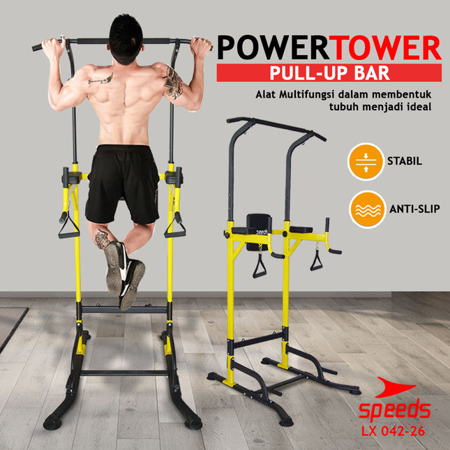 SPEEDS Power Tower Pull Up Bar Chin Up Hanging Bar Home Gym Fitness Equipment Fitness Station 042-26