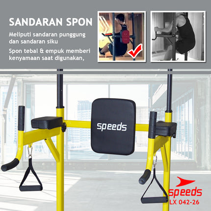 SPEEDS Power Tower Pull Up Bar Chin Up Hanging Bar Home Gym Fitness Equipment Fitness Station 042-26