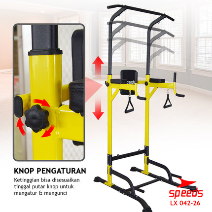 SPEEDS Power Tower Pull Up Bar Chin Up Hanging Bar Home Gym Fitness Equipment Fitness Station 042-26