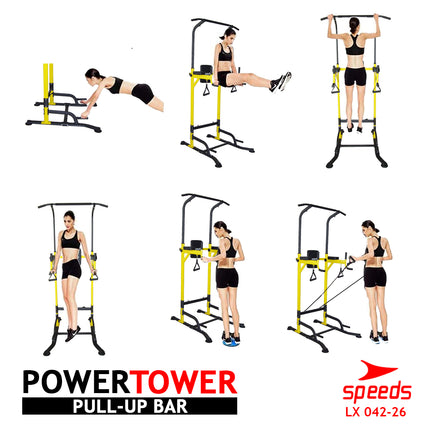 SPEEDS Power Tower Pull Up Bar Chin Up Hanging Bar Home Gym Fitness Equipment Fitness Station 042-26