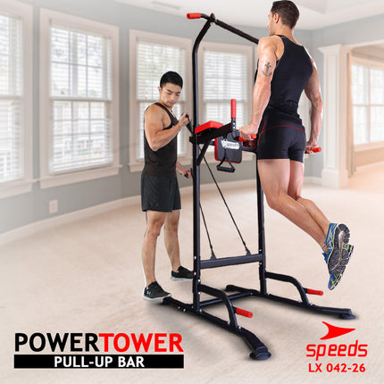 SPEEDS Power Tower Pull Up Bar Chin Up Hanging Bar Home Gym Fitness Equipment Fitness Station 042-26