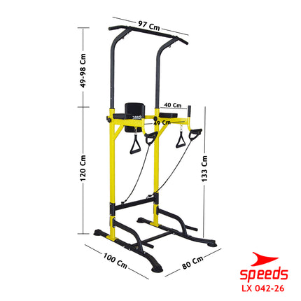 SPEEDS Power Tower Pull Up Bar Chin Up Hanging Bar Home Gym Fitness Equipment Fitness Station 042-26