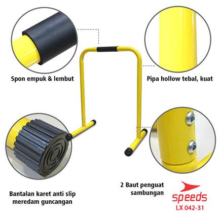 SPEEDS Dip Bar Portable Lebert Equalizer Push Up Bar Training Station Alat Fitness Olahraga 042-31