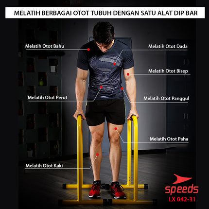 SPEEDS Dip Bar Portable Lebert Equalizer Push Up Bar Training Station Alat Fitness Olahraga 042-31