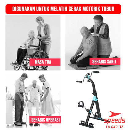 SPEEDS Pedal Exerciser Sepeda Statis Terapi Untuk Kaki dan Tangan Dual Exerciser 042-32