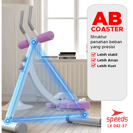 SPEEDS AB Coaster Alat Gym Pembentuk Abdominal Otot Perut Latian Olahraga Otot Pinggul Paha 042-37