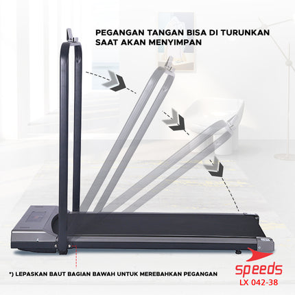 SPEEDS Treadmill Elektrik Walking Pad Treadmil Listrik Alat Olahraga Rumah Alat Fitness Gym 042-38