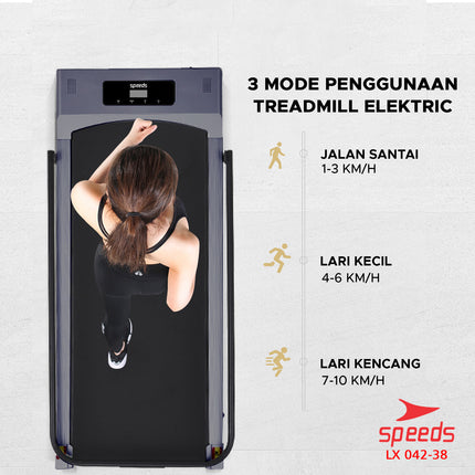 SPEEDS Treadmill Elektrik Walking Pad Treadmil Listrik Alat Olahraga Rumah Alat Fitness Gym 042-38